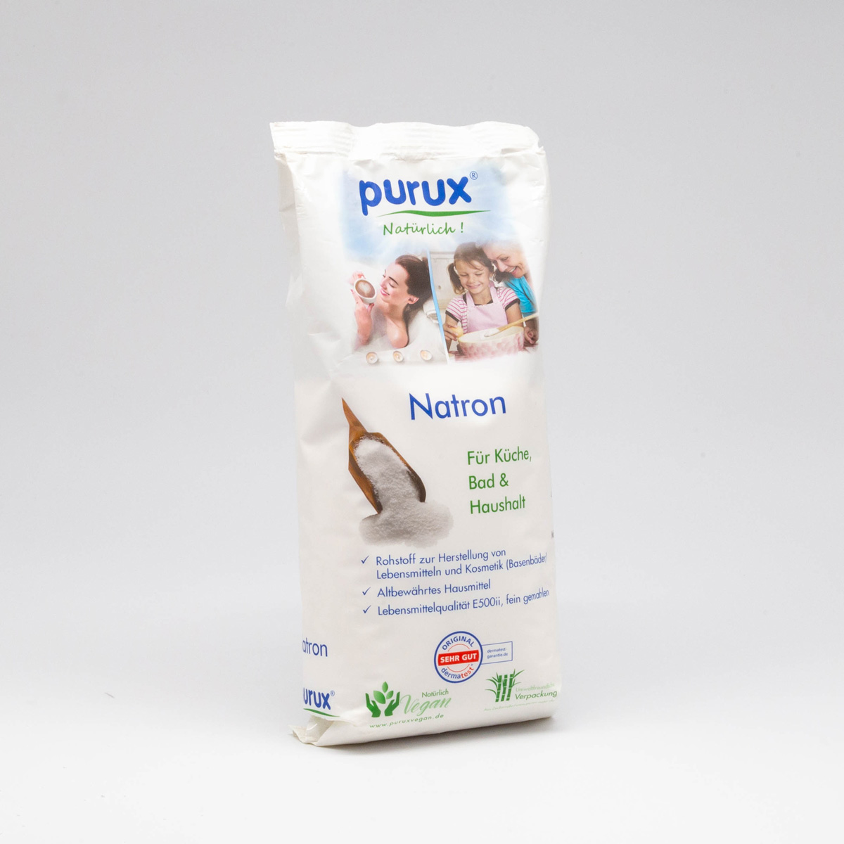Natron in Lebensmittelqualität (E500ii, nachhaltige Verpackung aus Zuckerrohr) 1000 g