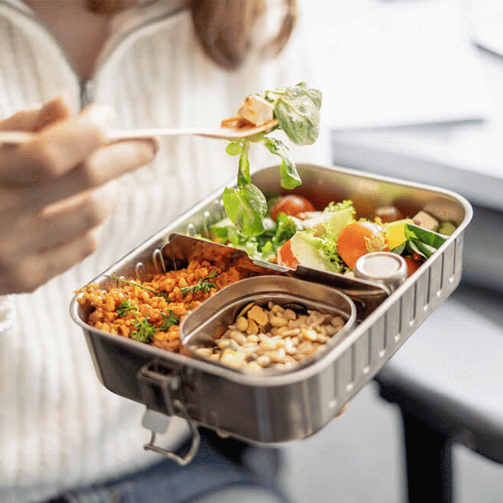 ECO Marmita+ auslaufsichere Lunchbox mit Zubehör aus Edelstahl (1 L)