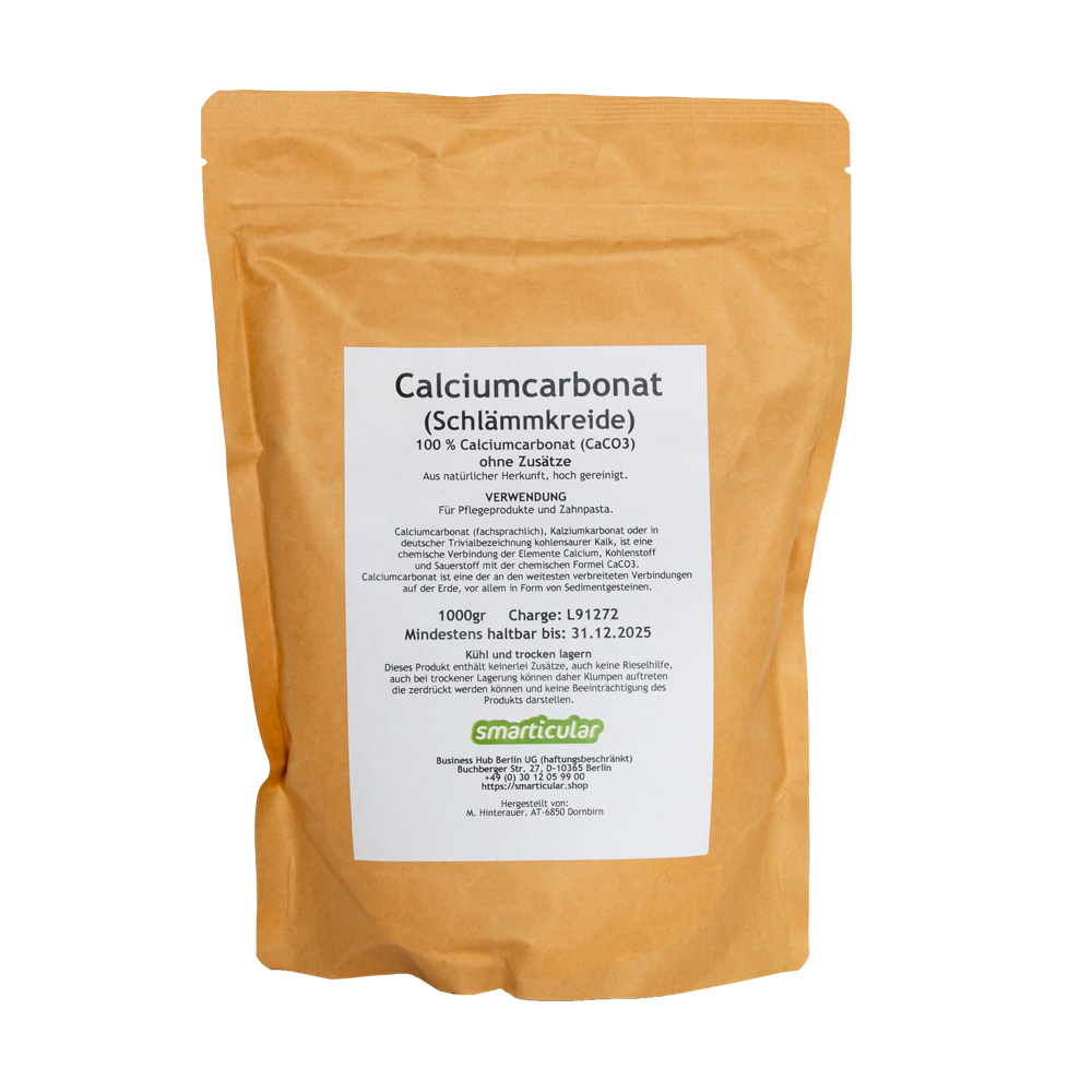 Schlämmkreide, Calciumcarbonat (CaCO3) im Bio-Beutel