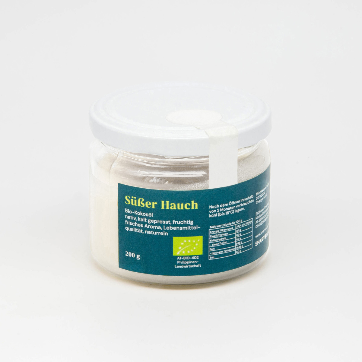 Kokosöl, Bio, (duftet nach Kokos), kaltgepresst, 200gr / ca. 220ml